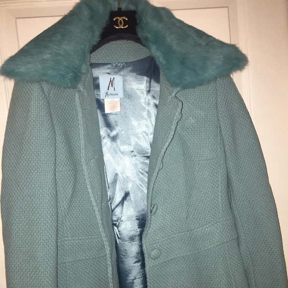 Marciano Seafoam Medium Trench Coat Fur Color