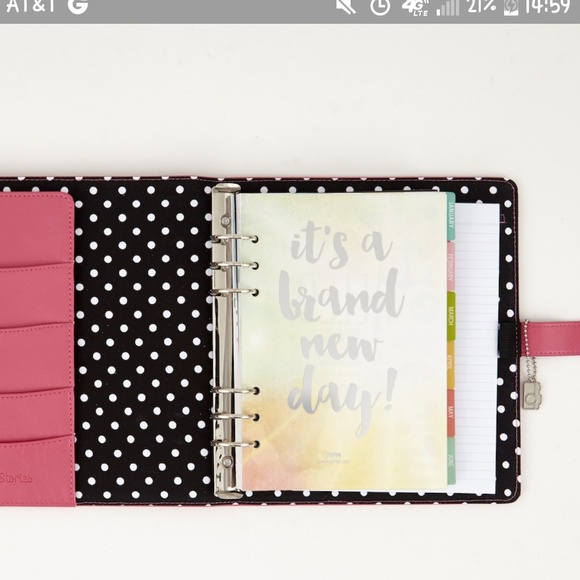 Pink A5 split leather planner with split leat