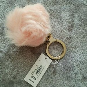 KATE SPADE Pink Pom Pom Keychain
