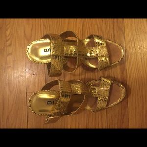 Bakers Gold Gladiator Sandal Heels