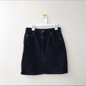 TopShop Moto High Waisted Black Denim Skirt