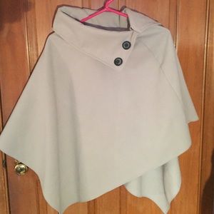 Heather grey fleece poncho