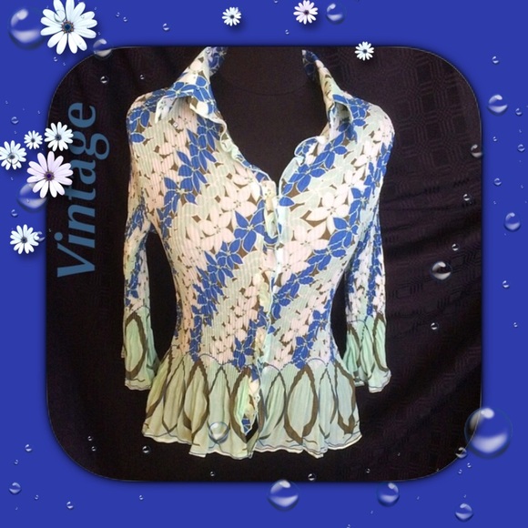 Sere Nade Tops - Sere Nade / Vintage / Pretty Print Blouse / PXL