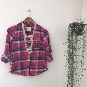 Flannel lace up
