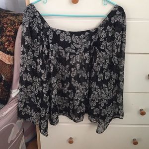 Black and white floral printed blouse
