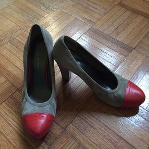 Nine West Suede & Leather Round-Toe Heel