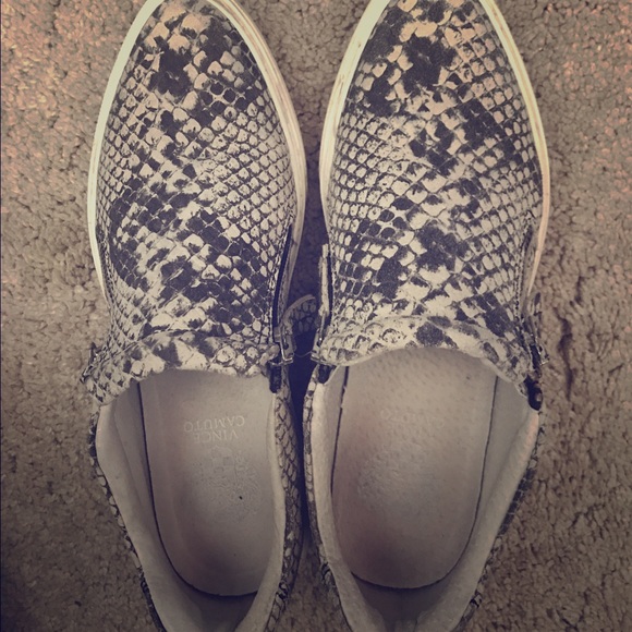 Vince Camuto snake print slip on sneakers