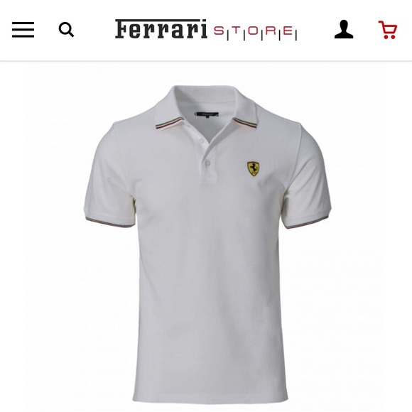 Mens Ferrari Italian Flag Piquet Polo Shirt