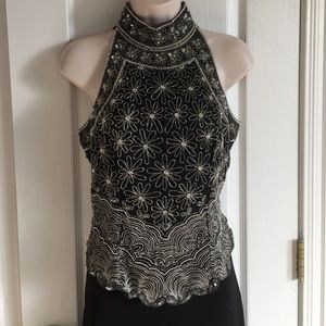 Papell Boutique Beaded Top Size S
