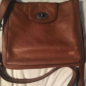 Fossil brown leather crossbody