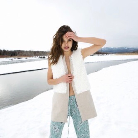 Faux shearling vest