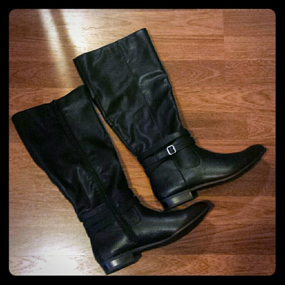 Faux Leather Riding Boots