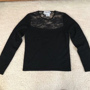 Black lace top sweater