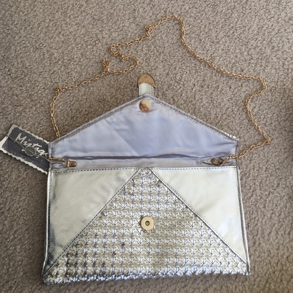 New Mystique vintage silver gold bag clutch - Picture 5 of 6