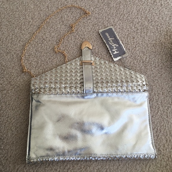 New Mystique vintage silver gold bag clutch - Picture 6 of 6