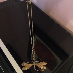Dragon fly gold necklace