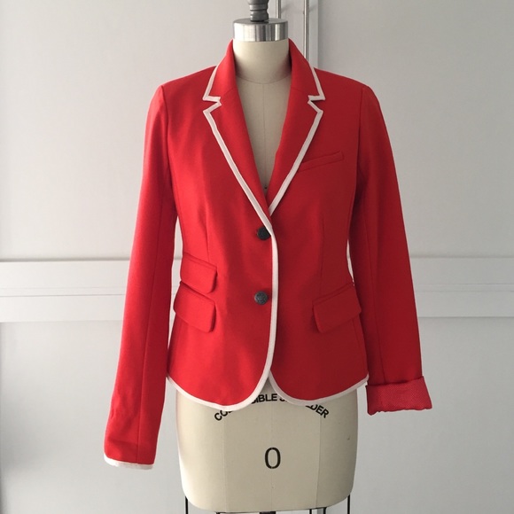 GAP Red blazer with white piping. size 0