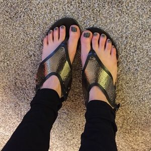 Silver trendy sandals