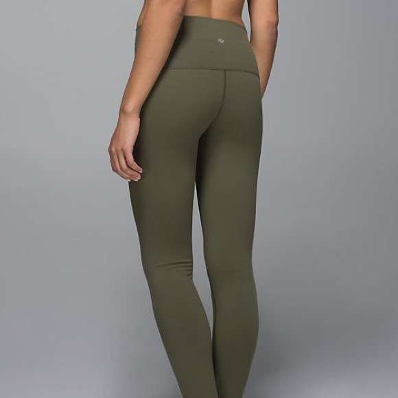Olive green Lulu Wunder Under Leggings