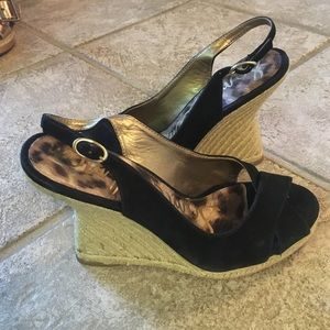 Sam Edelman Slingback woven heel 8 black