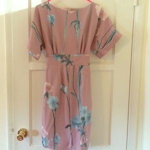 Floral pattern kimono dress