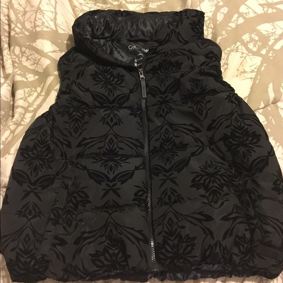 Black Calvin Klein Zip-up Vest with hood