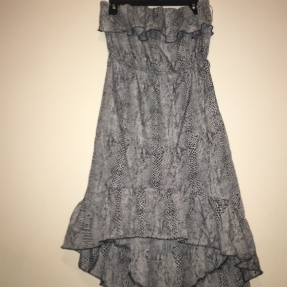 Black and white print fringe dress