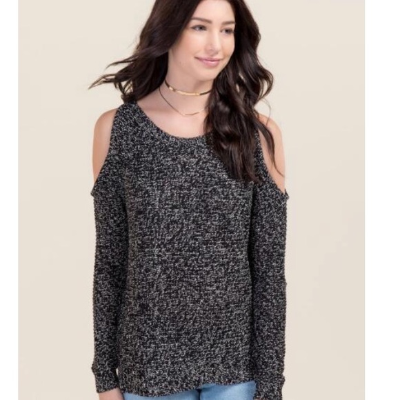 Small Cold Shoulder Pullover Knit Sweater