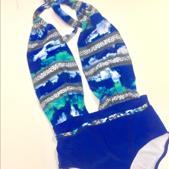 Blue swimming suite one piece sw178 - Picture 2 of 3