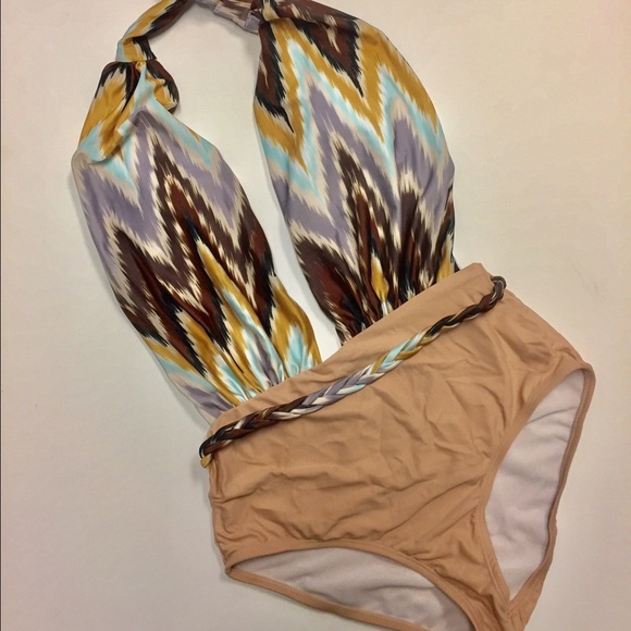 Beige swimming suite one piece sw178 - Picture 2 of 3
