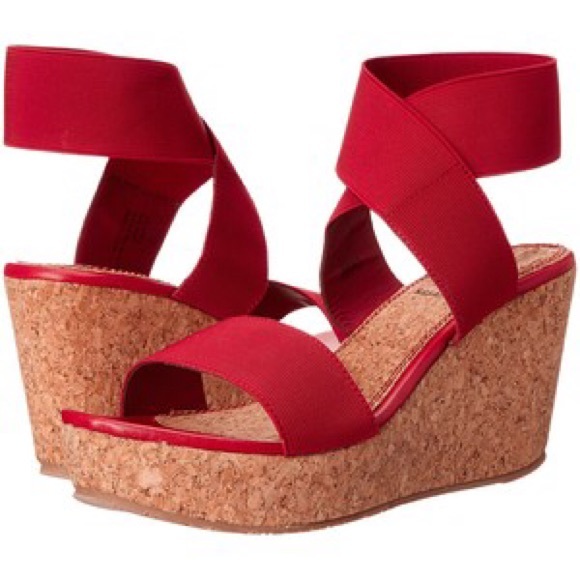 VOLATILE brand red cork wedges