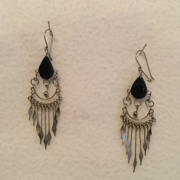 FREE W/ PURCHASE - Artsy black & silver dangles
