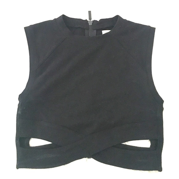 Black Crop Top (w/ cut outs at the bottom)