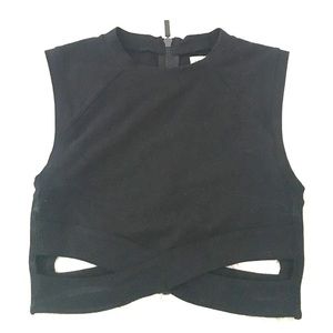Black Crop Top (w/ cut outs at the bottom)