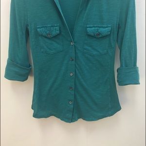James Perse cotton partial button up SIZE 1