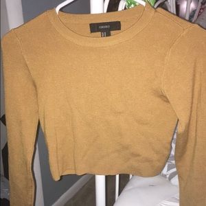 Mustard crop sweater