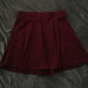 Burgundy Skater Skirt