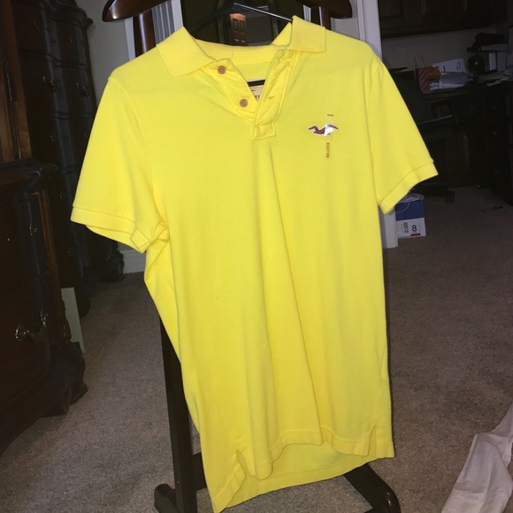 Brand new yellow Hollister collard shirt
