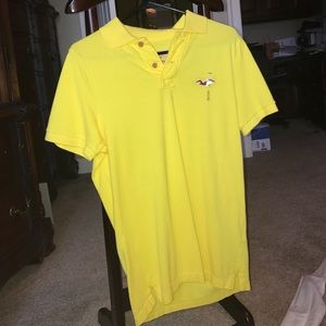 Brand new yellow Hollister collard shirt