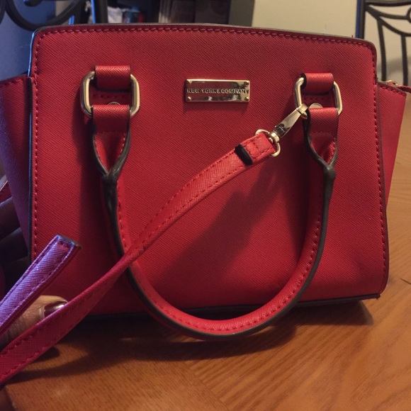 Red mini-satchel crossbody purse