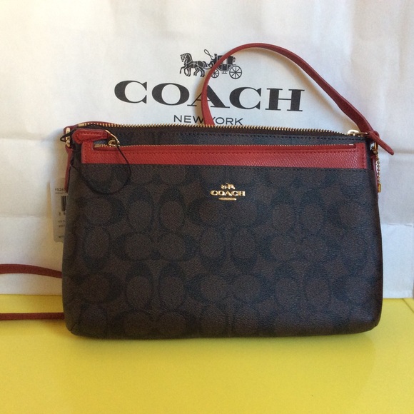 Coach Signature Crossbody Bag Detachable Pochette Coach Signature Crossbody Bag Detachable Pochette