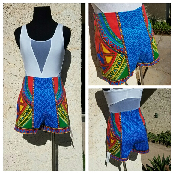 NWT Flying Tomato Bold Patterned High Waist Shorts