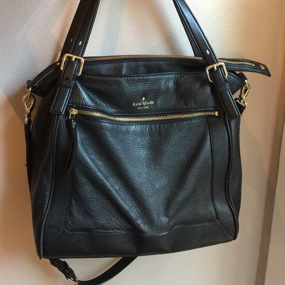 Kate Spade Black Leather Shoulder Tote