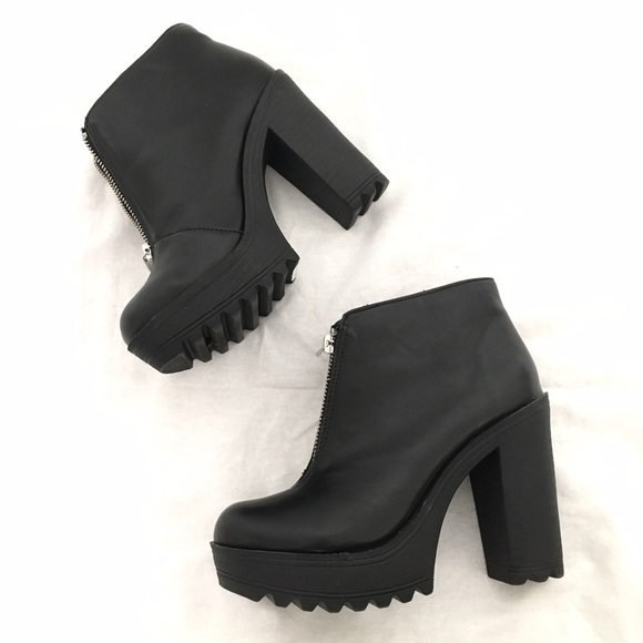 Black Chunky Ankle Boots