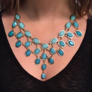 Turquoise droop necklace with gold accents