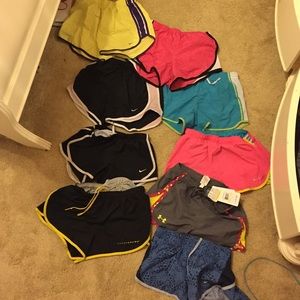 XS and S Nike, underarmour and running shorts