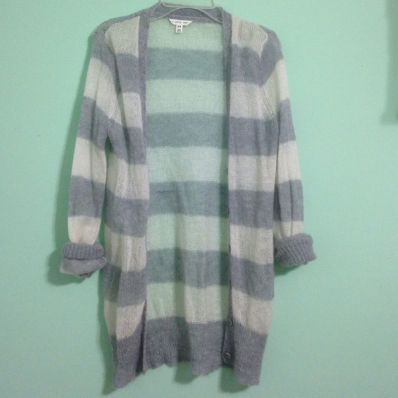 Grey and cream sweater/ cardigan