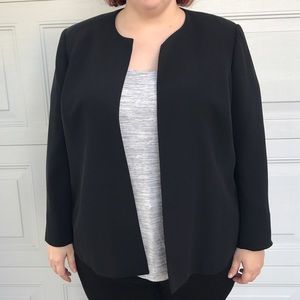 PLUS Collarless Classic Black Blazer