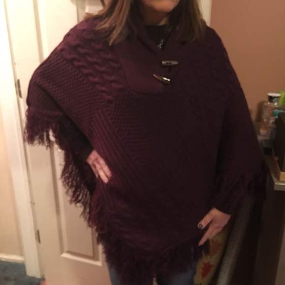 Knit poncho