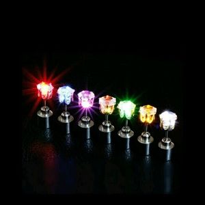LED multicolor flashing stud earrings